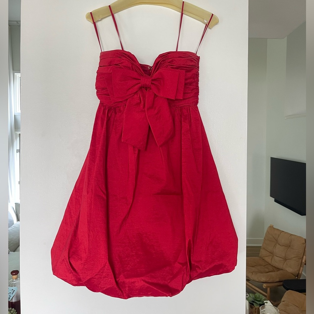 Jovani Red Bow Top Cocktail Dress Size 2